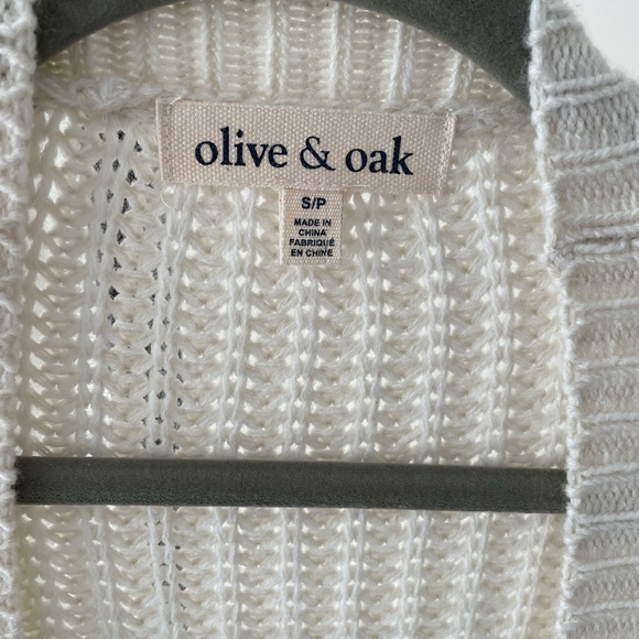 Olive & Oak cream oversized knit cardigan with elbow patches size S - Picture 5 of 5